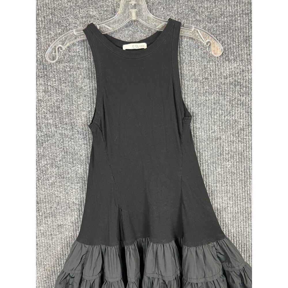 CO Tank Dress Womens XS Black Sleeveless Tiered Skirt Timeless Modern - Picture 3 of 13